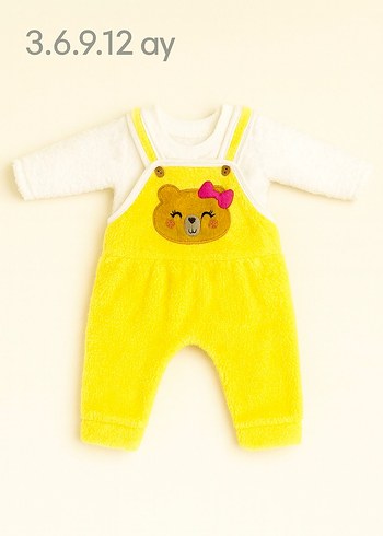 Pembe Nakışlı Örgü Bebek Tulum - Görsel 2