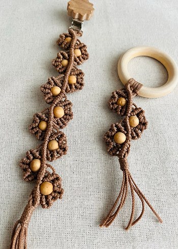 Doğal Ahşap Diş Kaşıyıcı ve Çıngırak Seti - Görsel 2