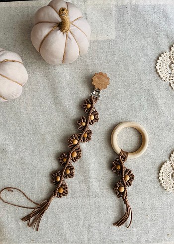 Doğal Ahşap Diş Kaşıyıcı ve Çıngırak Seti - Görsel 4