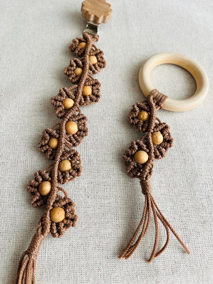 Doğal Ahşap Diş Kaşıyıcı ve Çıngırak Seti - Görsel 2