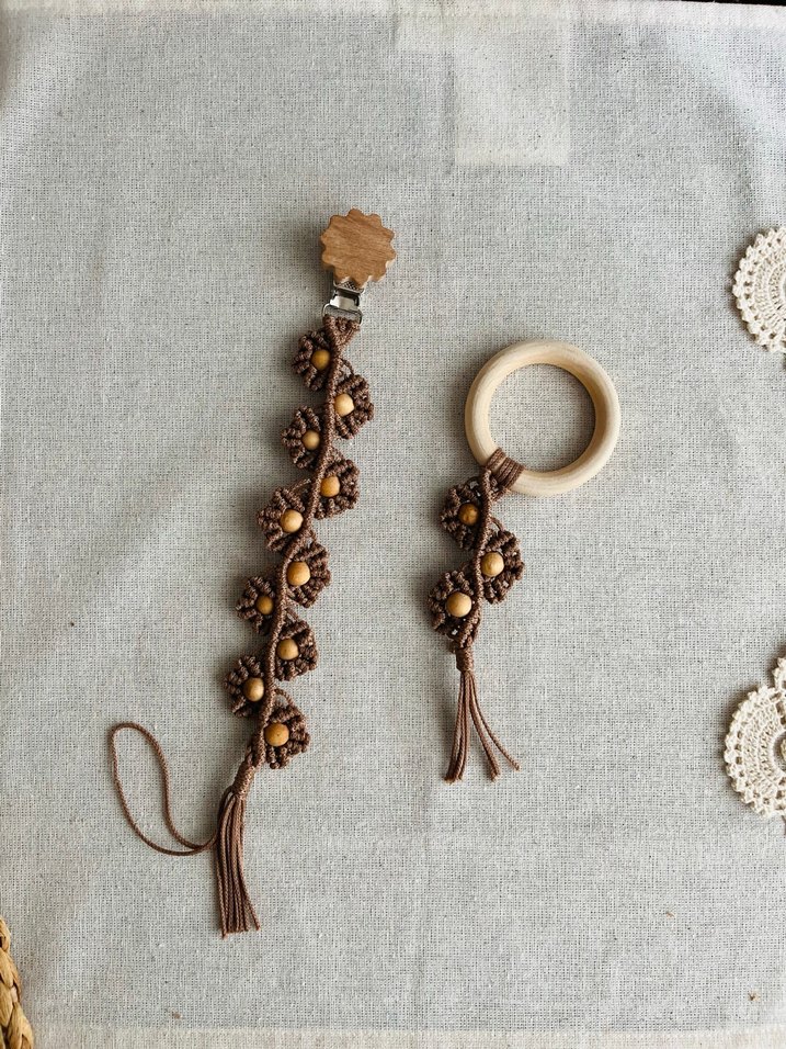 Doğal Ahşap Diş Kaşıyıcı ve Çıngırak Seti - Görsel 3