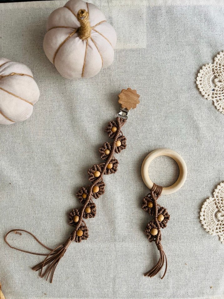 Doğal Ahşap Diş Kaşıyıcı ve Çıngırak Seti - Görsel 4