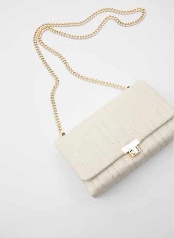 Zara bej zincirli gold mini çanta