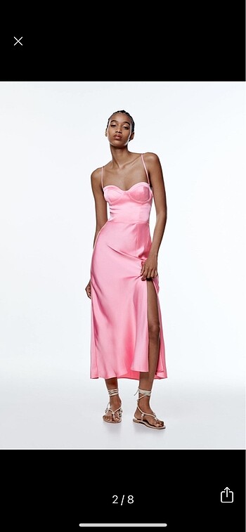 Zara saten elbise