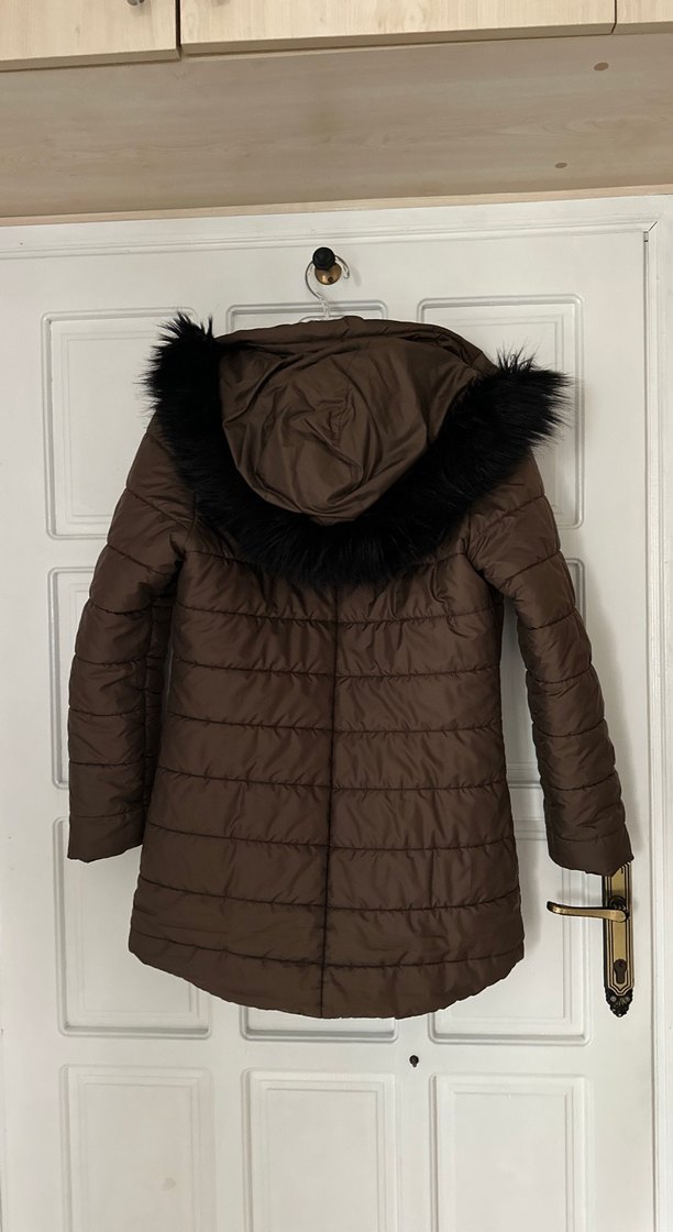 Kahverengi Kürklü Kadın Kışlık Mont - Görsel 3