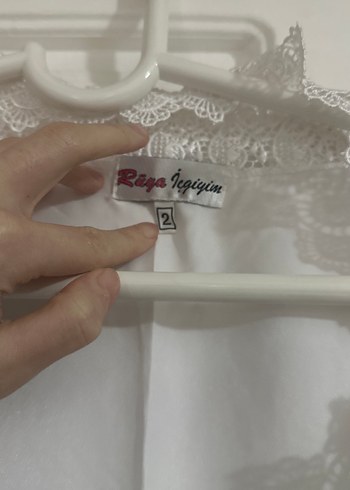 Nakışlı Uzun Beyaz Vintage Kadın Sabahlık ve Gecelik - Görsel 3