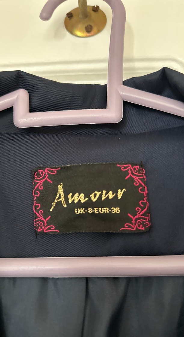 Düğmeli lacivert  Kadın Trençkot - Görsel 3