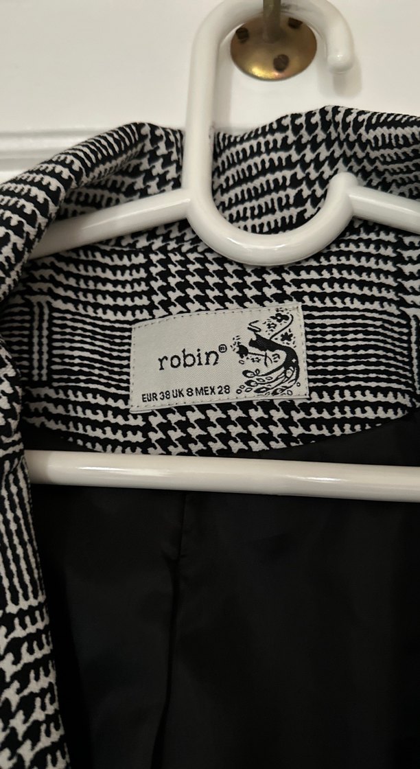 Gri İşlemeli Uzun Kadın Blazer Ceket - Görsel 3