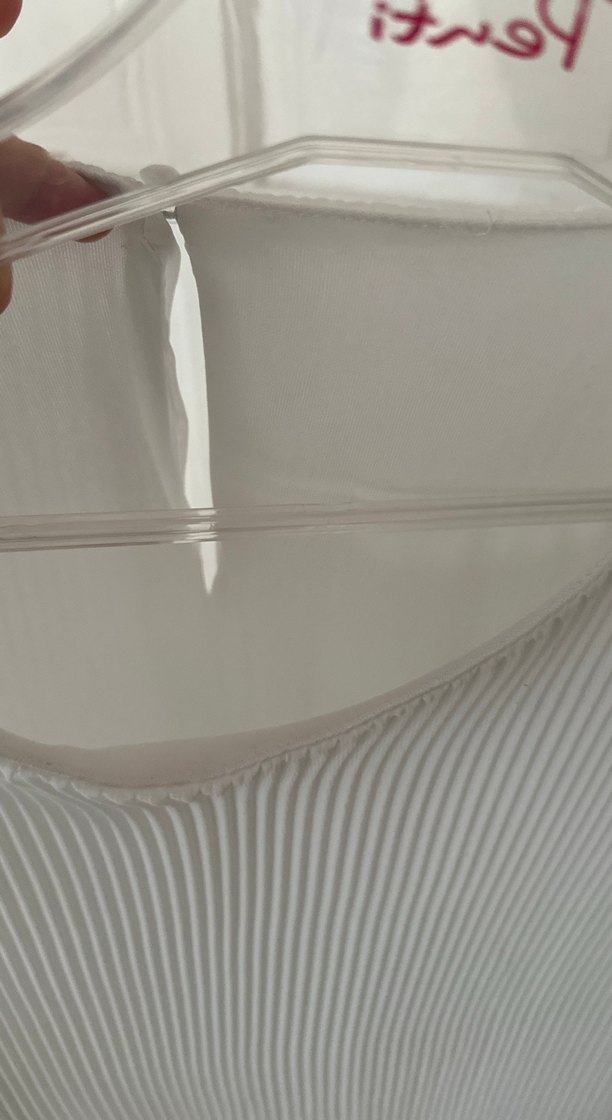 Beyaz Piliseli Uzun Kollu Kadın Tunik - Görsel 3