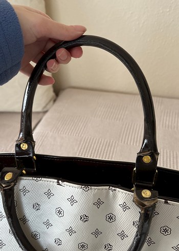 Beyaz Desenli Deri Kadın Çanta - Görsel 6