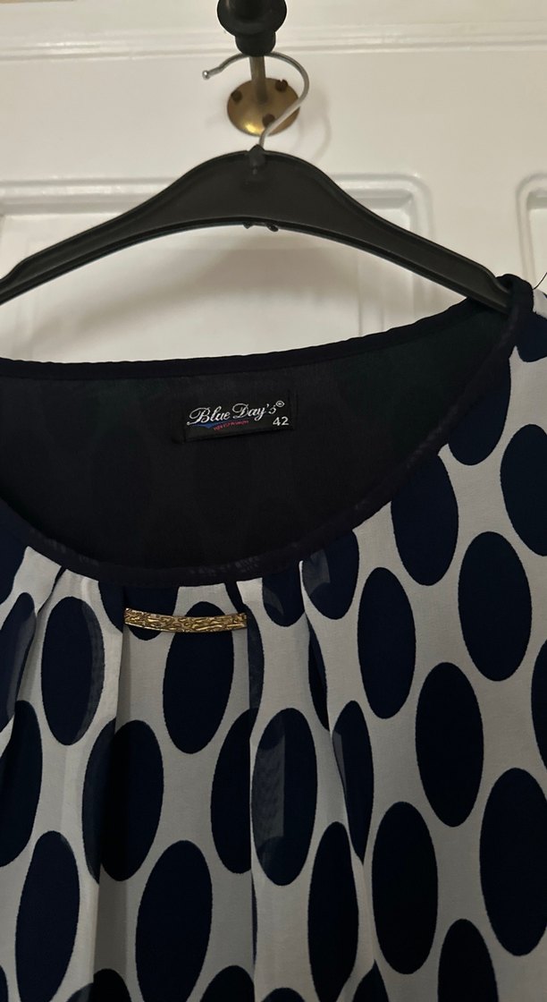 Uzun Kollu Desenli Gri Kadın Tunik - Görsel 2