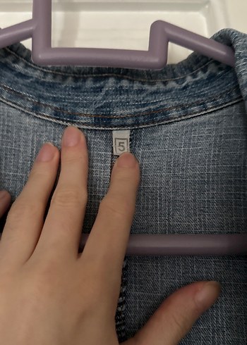 Kadın Mavi Kot Ceket Uzun Kollu Rahat Kesim - Görsel 2