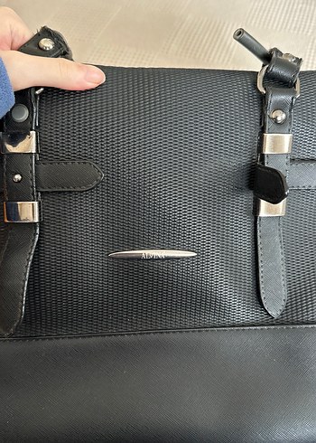 Siyah Deri Tokalı Kadın Çanta - Görsel 2