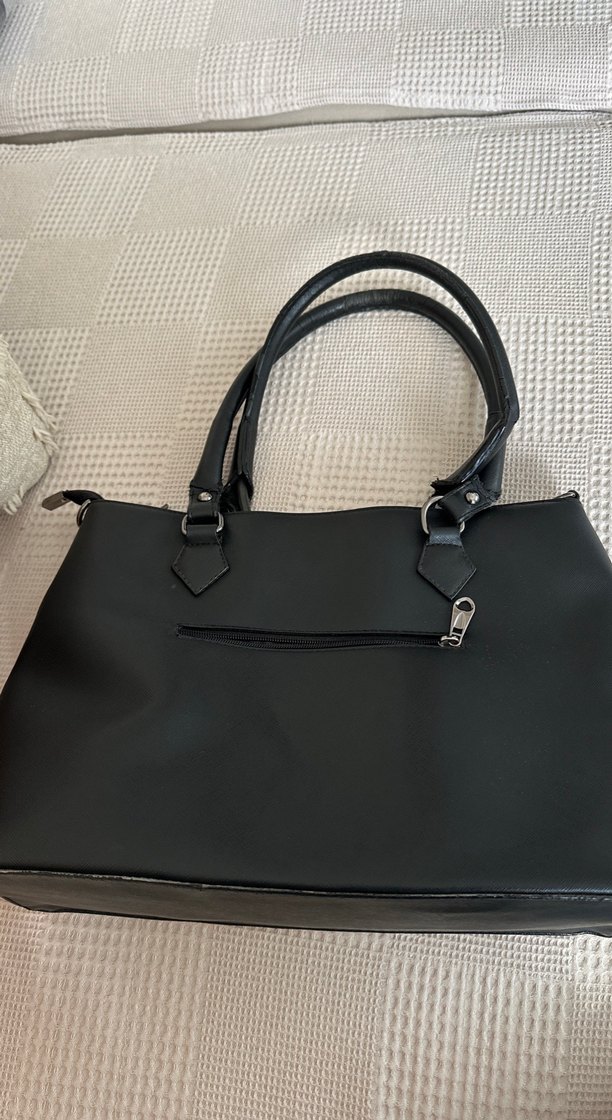 Siyah Deri Tokalı Kadın Çanta - Görsel 4