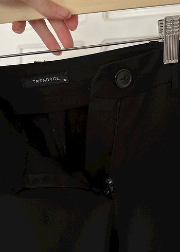 Siyah Kadın Denim Kemerli Pantolon - Görsel 5