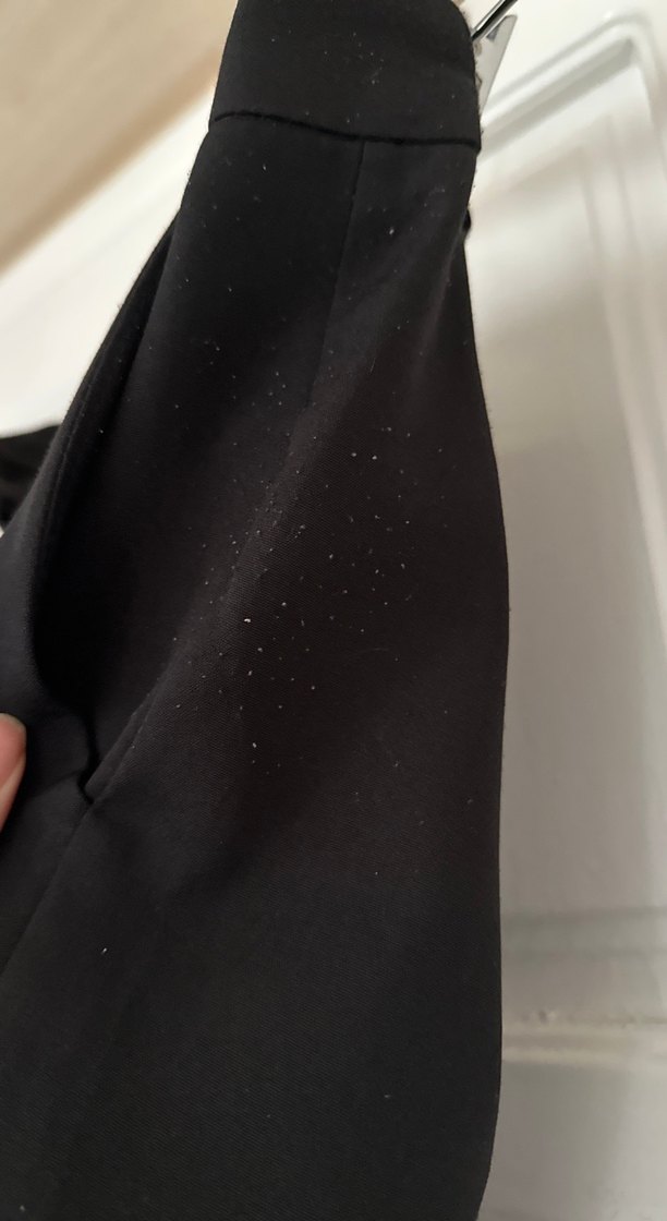 Siyah Kadın Denim Kemerli Pantolon - Görsel 3