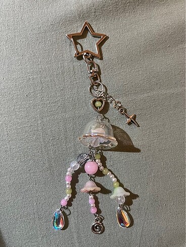 Tasarımcı Jellyfish anahtarlık (pembe-yeşil)