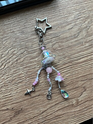 diğer Beden pembe Renk Pembe jellyfish anahtarlık.