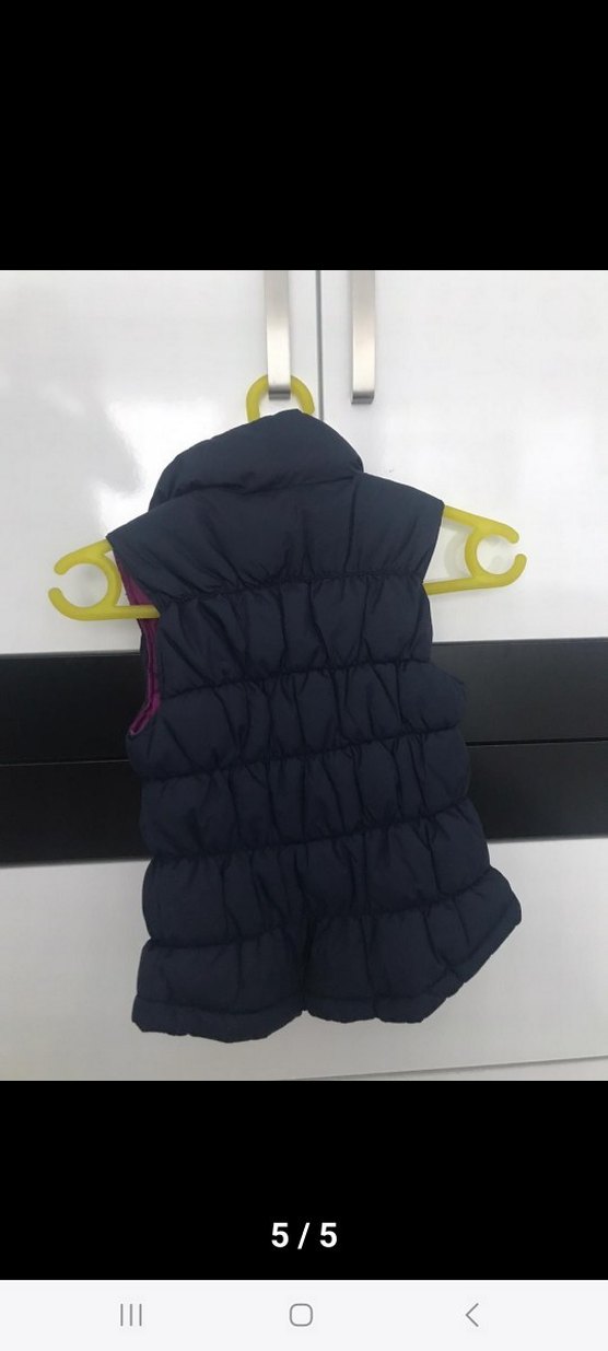 Fermuarlı Mor Kolsuz Çocuk Mont - Görsel 5