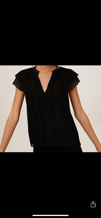 Mango metalik iplikli bluz - Görsel 2