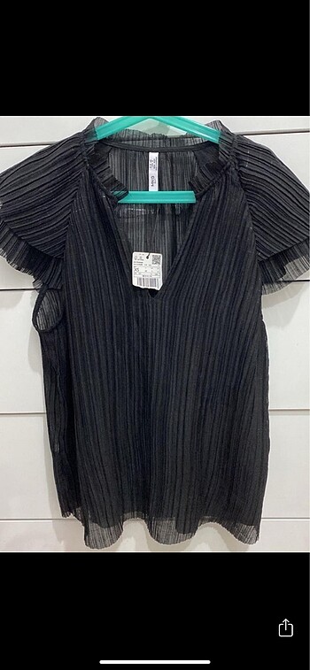 Mango metalik iplikli bluz - Görsel 7