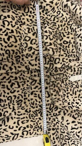 FRANSA- LEOPAR DESEN PELUŞ KÜRK KABAN - Görsel 6