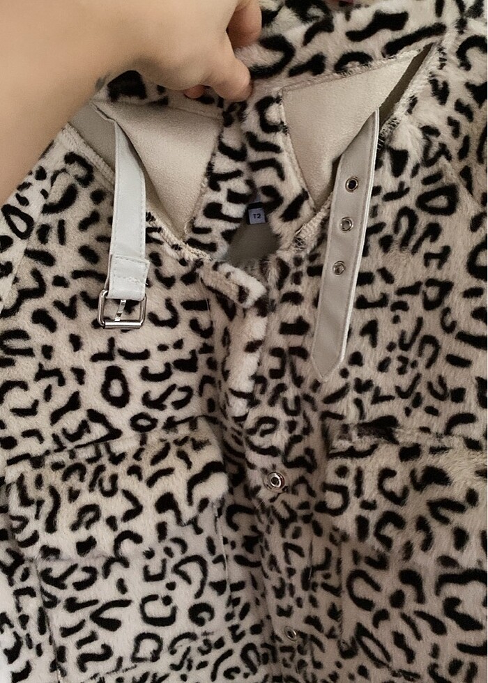 FRANSA- LEOPAR DESEN PELUŞ KÜRK KABAN - Görsel 4