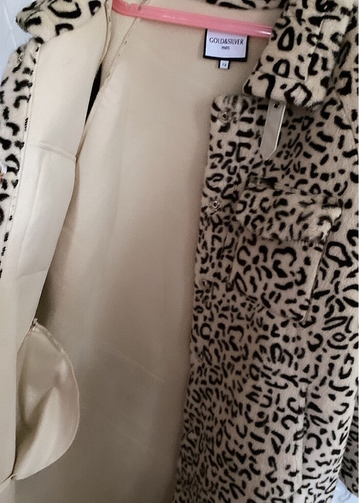 FRANSA- LEOPAR DESEN PELUŞ KÜRK KABAN - Görsel 2