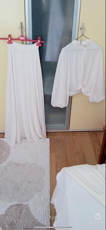 Beyaz Butik Beyaz etekli takım