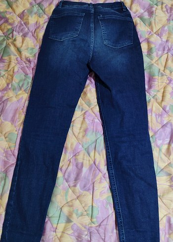 34 Beden Kadın Mavi Denim Midi Kot Pantolon