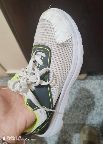 Beyaz Gri Bağcıklı Kadın Spor Ayakkabı - Görsel 5