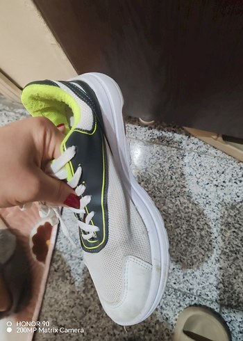 Beyaz Gri Bağcıklı Kadın Spor Ayakkabı - Görsel 2