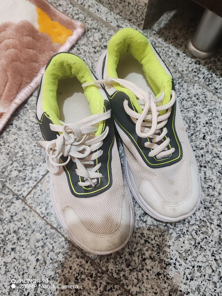 Beyaz Gri Bağcıklı Kadın Spor Ayakkabı - Görsel 4