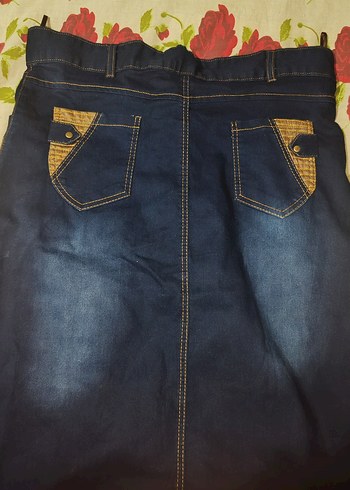 Kadın Mavi Nakışlı Slim Denim Pantolon - Görsel 4