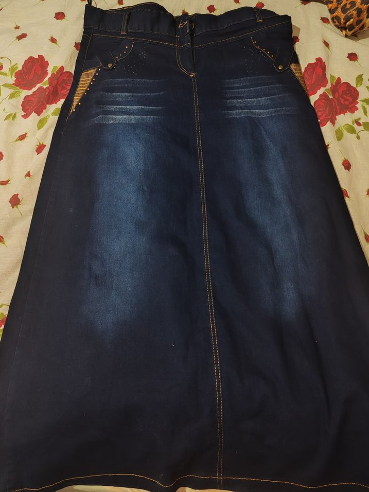 Kadın Mavi Nakışlı Slim Denim Pantolon - Görsel 3