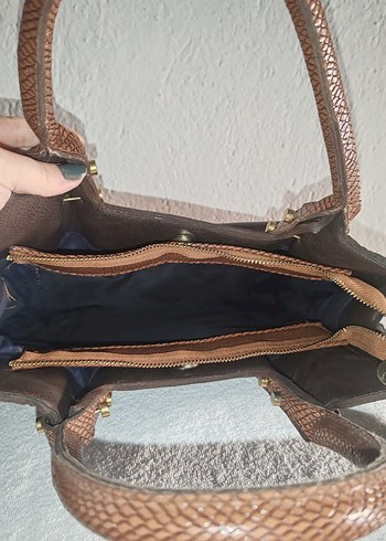 Kahverengi Deri Kadın Çanta - Görsel 3