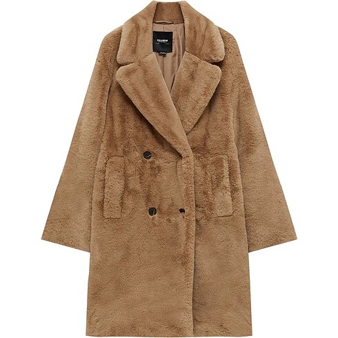 xs Beden camel Renk Pull and Bear Kürk Kaban