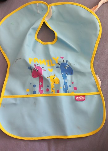 Mavi Baskılı Bebek Önlüğü - Görsel 5