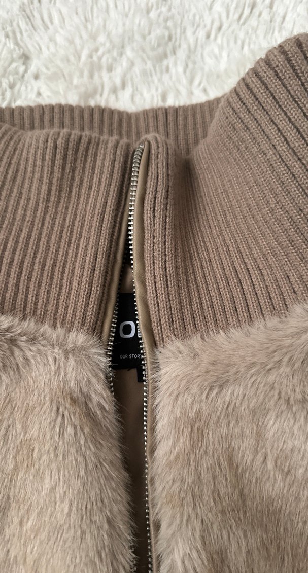 Kahverengi Peluş Detaylı Kadın Ceket - Görsel 2