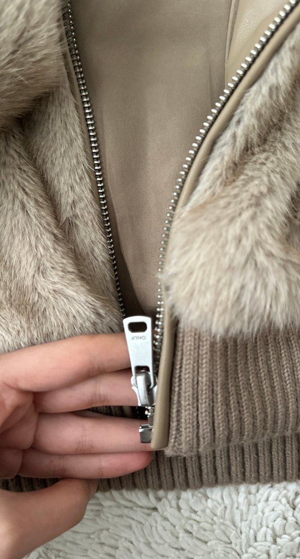 Kahverengi Peluş Detaylı Kadın Ceket - Görsel 5