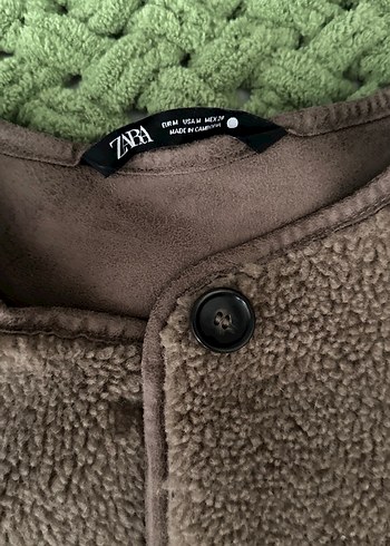 Düğmeli Kahverengi Kadın Peluş Ceket - Görsel 3