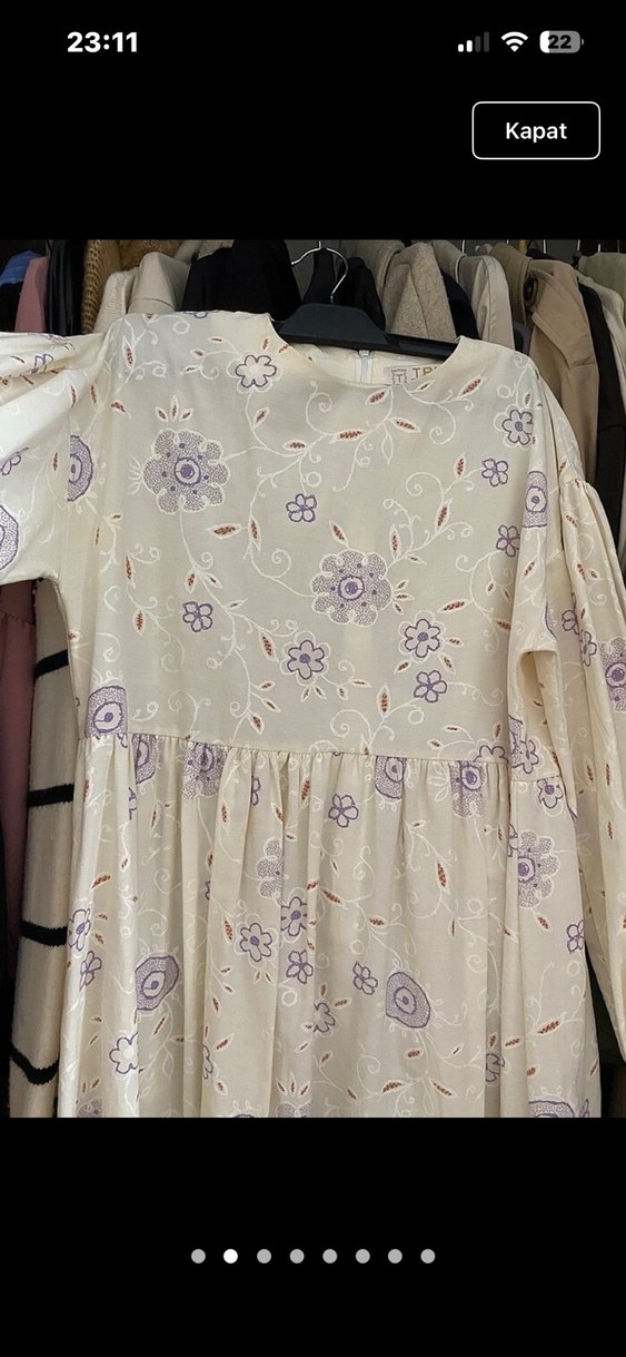 Beyaz Uzun Bohem Elbise - Görsel 2