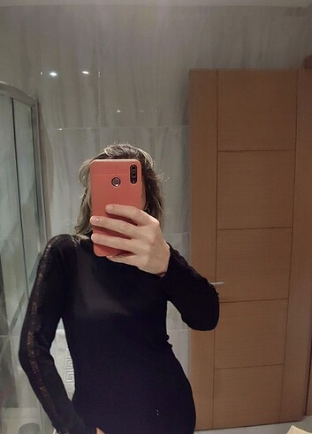 m Beden Camelia marka siyah dantel desenli kazak çok kaliteli çok temiz