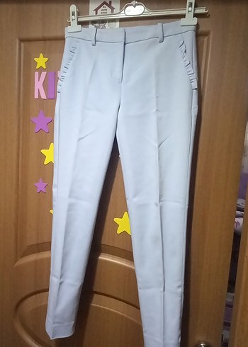 Mavi Kadın Pilili Kumaş Pantolon