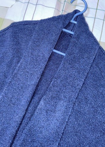 Lacivert Kadın Triko Midi Hırka - Görsel 6