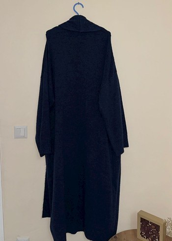 Lacivert Kadın Triko Midi Hırka - Görsel 7