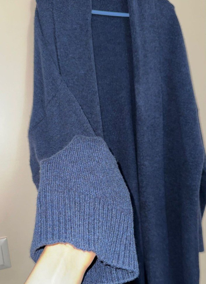 Lacivert Kadın Triko Midi Hırka - Görsel 4