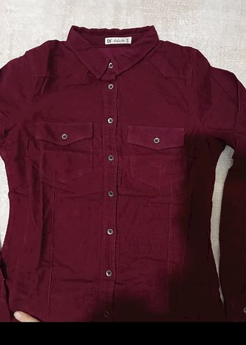 Bordo Kadın Süet Gömlek - Görsel 3