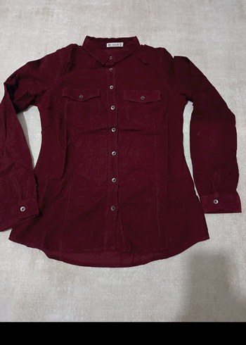 Bordo Kadın Süet Gömlek - Görsel 2