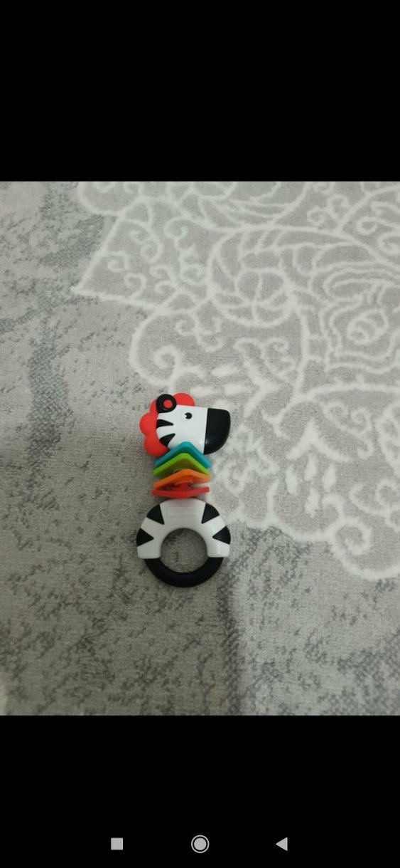 Renkli Zebra Diş Kaşıyıcı ve Çıngırak - Görsel 2